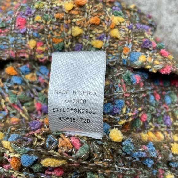 Ee:some Multicolor Speckle Knit One Shoulder Balloon Sleeve Sweater Medium Large - Picture 8 of 10